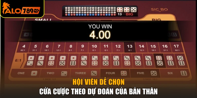 Hội viên dễ chọn cửa cược theo dự đoán của bản thân